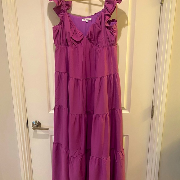 NWT Free the Roses Purple Maxi Dress - Size L - Picture 4 of 6